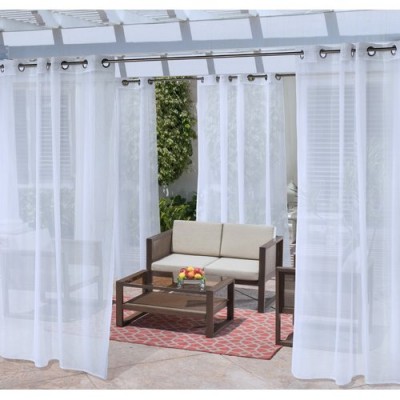Ivy Bronx Fairbanks No Se'em Mesh Solid Sheer Outdoor Grommet Single Curtain Panel   